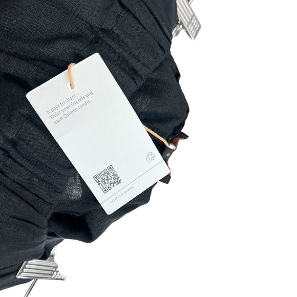 Quince 100% European Linen Wide Leg Pants Black Pull On NWT Size Small - Picture 10 of 13